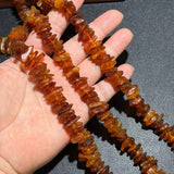 Approx 12mm Irregular Amber Loose Beads - Natural Old Wax Style Honey Nuggets for DIY Jewellery Making - Centre Drilled Chips for Necklaces & Bracelets - Top-Down View