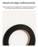 Womens Genuine Leather Belt Black 2.3cm Wide Gold Buckle Waist Strap for Jeans & Dresses Elegant Fashion Accessory