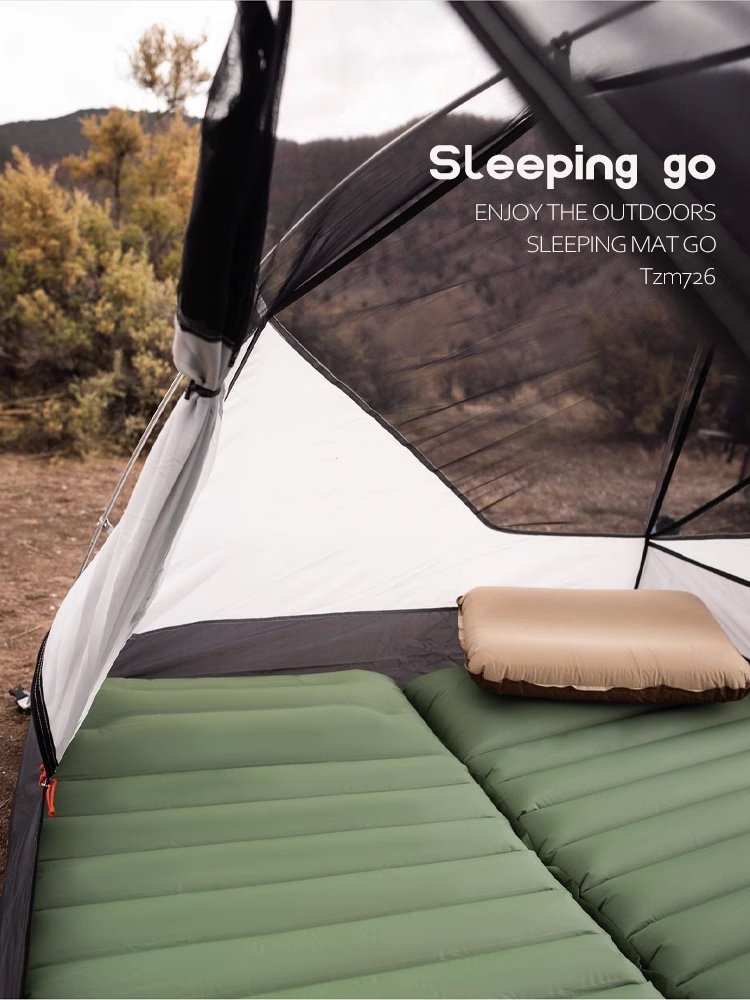 Ultralight TPU Inflatable Camping Mattress 195x70x10cm Portable Press Pump Sleeping Pad Moisture-Proof Outdoor Tent Mat for Hiking Orange