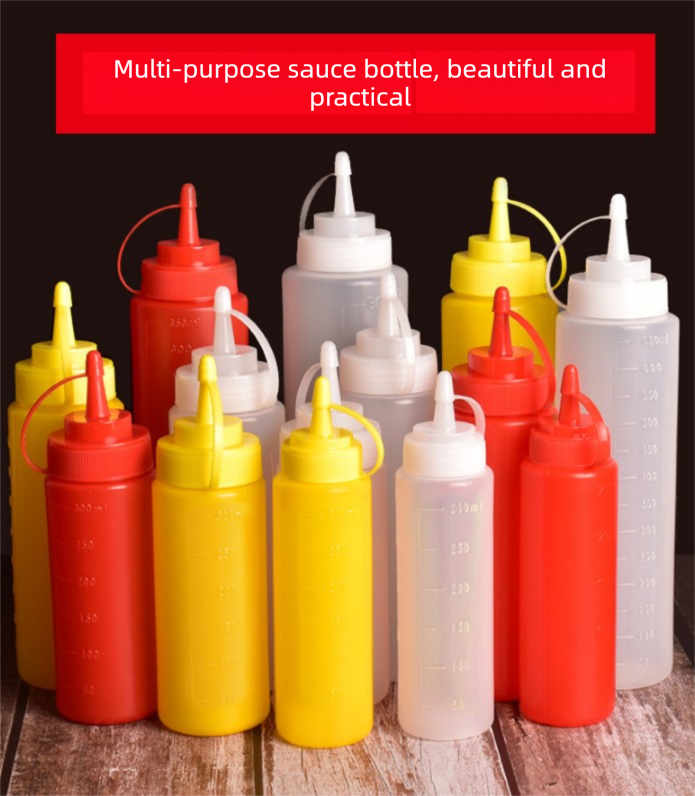 3 PCS Squeeze Sauce Bottle Set 400ml White Red Yellow Leakproof Condiment Dispenser for Salad Dressing Ketchup Mustard