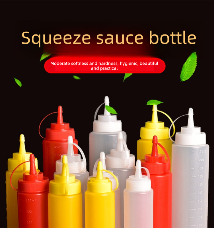 3 PCS Squeeze Sauce Bottle Set 650ml White Red Yellow Leakproof Condiment Dispenser for Salad Dressing Ketchup Mustard