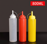 3 PCS Squeeze Sauce Bottle Set 800ml White Red Yellow Leakproof Condiment Dispenser for Salad Dressing Ketchup Mustard