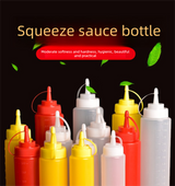 3 PCS Squeeze Sauce Bottle Set 800ml White Red Yellow Leakproof Condiment Dispenser for Salad Dressing Ketchup Mustard - Front View