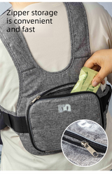 Children Motorcycle Safety Harness for Electric Bike Adjustable Kids Security Strap with Storage Bag Grey Anti-Fall Protection Gear Front and Rear Use