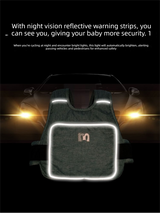 Children Motorcycle Safety Harness for Electric Bike Adjustable Kids Security Strap with Storage Bag Light Blue Anti-Fall Protection Gear Front and Rear Use - Top-Down View