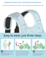 Children Motorcycle Safety Harness for Electric Bike Adjustable Kids Security Strap with Storage Bag Light Blue Anti-Fall Protection Gear Front and Rear Use - Rear View