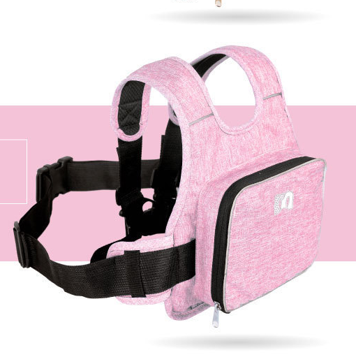 Children Motorcycle Safety Harness for Electric Bike Adjustable Kids Security Strap with Storage Bag Pink Anti-Fall Protection Gear Front and Rear Use