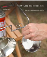 Portable Outdoor Camping Trash Bag Holder Stand Stainless Steel Folding Garbage Bag Rack for Picnic Kitchen and Student Desk Storage Natural
