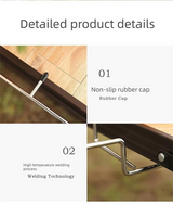 Portable Outdoor Camping Trash Bag Holder Stand Stainless Steel Folding Garbage Bag Rack for Picnic Kitchen and Student Desk Storage Natural