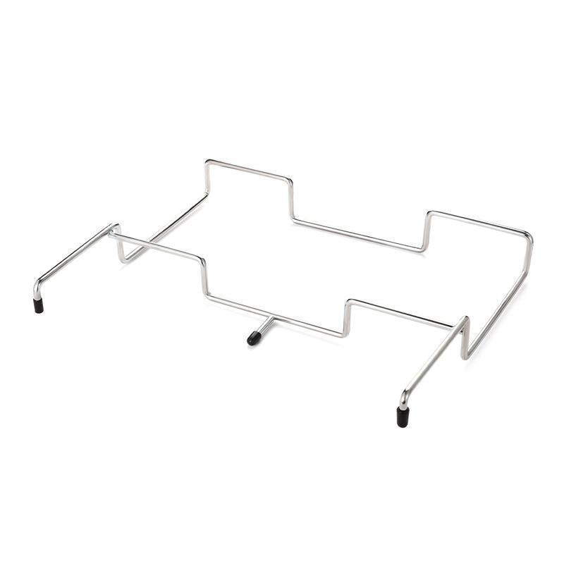 2 PCS Portable Folding Trash Bag Holder Stand Stainless Steel Garbage Bag Rack for Camping Picnic Kitchen and Student Desk Natural Finish