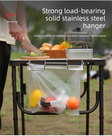 2 PCS Portable Folding Trash Bag Holder Stand Stainless Steel Garbage Bag Rack for Camping Picnic Kitchen and Student Desk Natural Finish