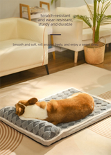 Thickened Soft Pet Bed Mat XL Size Light Green Extra Large Dog Sleeping Pad Washable Cushion for Large Breeds and Multi-Pet Use All Season - Top-Down View