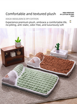 Thickened Pet Sofa Bed L Size 60x40cm Grey Dog Mat with Integrated Pillow Soft Washable Sleeping Pad for Dogs and Cats All Season Comfort