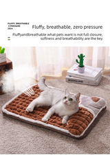 Thickened Pet Sofa Bed L Size 60x40cm Grey Dog Mat with Integrated Pillow Soft Washable Sleeping Pad for Dogs and Cats All Season Comfort