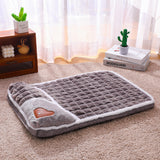Thickened Pet Sofa Bed XL Size 75x45cm Grey Dog Mat with Integrated Pillow Soft Washable Sleeping Pad for Dogs and Cats All Season Comfort