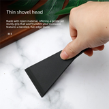 2 PCS Non-Stick Nylon Raclette Scrapers Heat Resistant Mini Spatula Turners for Cheese Baking & Cookware Protection 13.5cm Black - Side View