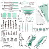 207 Pieces Cake Decorating Kit with Nordic Pink Revolving Turntable Icing Tips and Spatulas Complete Baking Tool Set