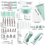 207 Pieces Cake Decorating Kit with Nordic Pink Revolving Turntable Icing Tips and Spatulas Complete Baking Tool Set