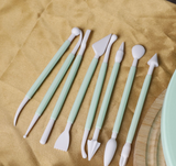 207 Pieces Cake Decorating Kit with Nordic Blue Revolving Turntable Icing Tips and Spatulas Complete Baking Tool Set - Top-Down View