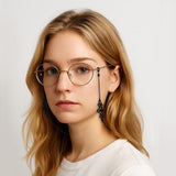 Black Hollow Spider Eyewear Chain 70cm Anti-Slip Glasses Strap Gothic Pendant Sunglasses Holder for Women - Side View