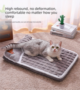 Thickened Pet Sofa Bed L Size 60x40cm Coffee Dog Mat with Integrated Pillow Soft Washable Sleeping Pad for Dogs and Cats All Season Comfort