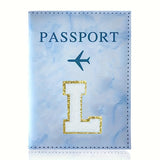 Fashion Initial Letter Passport Holder Stylish Travel Wallet Cover with Alphabet Pattern – Design L