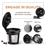 Reusable K-Cup Coffee Pod Filter for Ninja Dual Brew Coffee Makers Triple Hole Capsule Shell UA2227 - Top-Down View