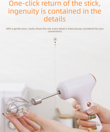 Compact Electric Handheld Egg Whisk Multi-Function Automatic Cream Whipper and Food Mixer J-7 White Single Head 1-Speed