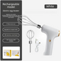 Compact Electric Dual-Head Handheld Egg Whisk Multi-Function Automatic Cream Whipper and Food Mixer J-8 White 1-Speed