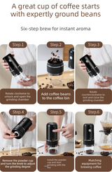 Portable Electric Coffee Grinder Wireless Rechargeable Burr Mill with Cleaning Brush Automatic Bean Grinder MDJ-13 Black - Extra Image