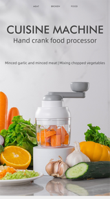 Manual Mini Garlic Chopper & Food Processor 250ml Portable Hand-Crank Mincer for Garlic, Meat, and Baby Food – Matcha Green