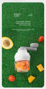 Manual Mini Garlic Chopper & Food Processor 250ml Portable Hand-Crank Mincer for Garlic, Meat, and Baby Food – Matcha Green