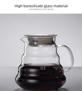 600ml Borosilicate Glass Coffee Server - Heat Resistant 
