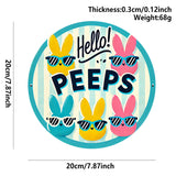 3 PCS Easter Wooden Hanging Signs Round Wall Decor Bunny and Egg Designs 20cm Front Door Plaque