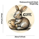 3 PCS Easter Wooden Hanging Signs Round Wall Decor Bunny and Egg Designs 20cm Front Door Plaque - Top-Down View