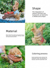 Garden Style Backpack Bunny Succulent Planter Decoration – Cute Rabbit Animal Figurine Resin Craft for Balcony and Pot Plant - Side View