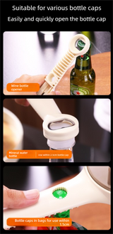4-in-1 Adjustable Jar Opener Multi-Functional Bottle Lid Remover Labor-Saving Kitchen Tool Khaki - Rear View