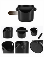 Compact Flat Mouth Espresso Knock Box Coffee Grounds Waste Bin with Anti-Slip Base and Rubber Bar for Home Coffee Stations