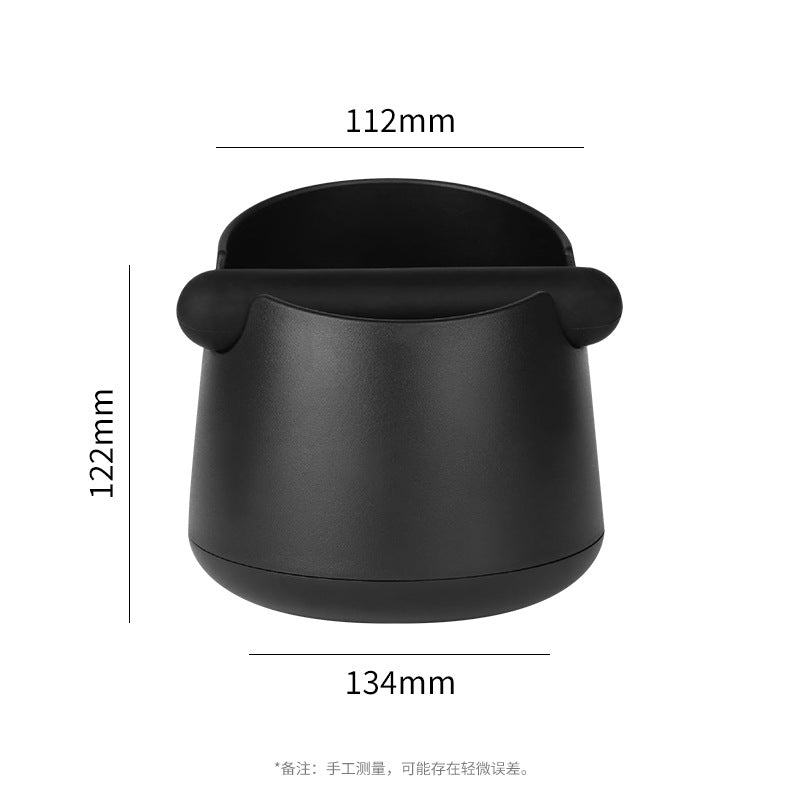 Wide Base Espresso Knock Box Coffee Grounds Waste Bin with Anti-Slip Pad and Rubber Bar for Home Baristas
