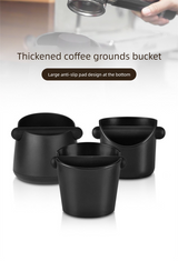 Wide Base Espresso Knock Box Coffee Grounds Waste Bin with Anti-Slip Pad and Rubber Bar for Home Baristas