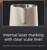 350ml Stainless Steel Milk Frothing Pitcher Pointed Spout Steaming Jug with Measurement Marks for Latte Art Home Baristas White - 45-Degree Angle