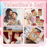 50PCS Valentine's Day Drift Bottle Shaped Gift Card Set - Premium Coated Paper Greeting Card for Family / School Exchanges and Party Favors - Side View