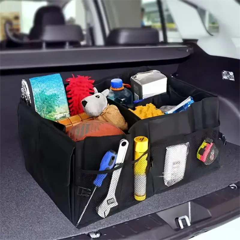 Heavy-Duty Foldable Car Trunk Organizer with Handles - Large Capacity Cargo Storage Box for Groceries & Gear (53x39x26.5 CM)