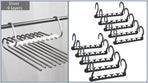 Ultimate Closet Space-Saver Set: 9-Tier Sliver Stainless Steel Retractable Pants Rack & 10-Pack Multi-Port Magic Hangers