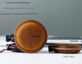 Black Handmade Crazy Horse Leather Retractable Tape Measure Keychain Dual Sided Scale 150cm/60