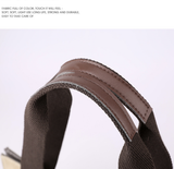 Grey Vintage Patchwork Canvas Tote Bag Large Capacity Multi-Pocket Women's Shoulder Handbag for Office Travel and Daily Use - Side View