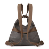 Coffee Versatile 3-in-1 Canvas Backpack and Shoulder Bag Large Capacity Handbag for Women Ideal for Travel School and Everyday Use