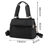 Brown Women's Large Capacity Water-Resistant Nylon Handbag Multi-Compartment Crossbody Shoulder Bag for Work Travel and Daily Use 30cm - Front View
