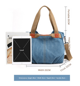 Coffee Women's Retro Canvas Tote Bag Large Capacity Shoulder Handbag Adjustable Crossbody Strap 35cm for Travel Work & Daily Use - Side View