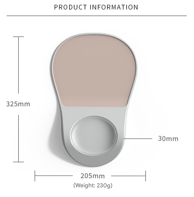 Pink Ergonomic Mouse Pad with Wrist Rest Support Soft Silicone Concave Groove Design 32.5cm Non-Slip Mat for Home Office & Gaming